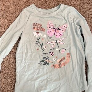 Jumping Beans Butterfly Graphic Long Sleeve Shirt - Light Blue